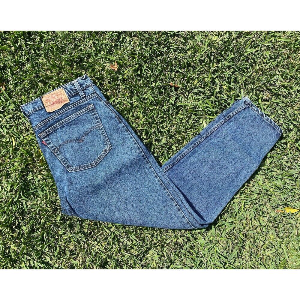 Levis 550 Jeans Mens 38X32 Relaxed Fit Blue Denim Vintage 90s USA Made Denim